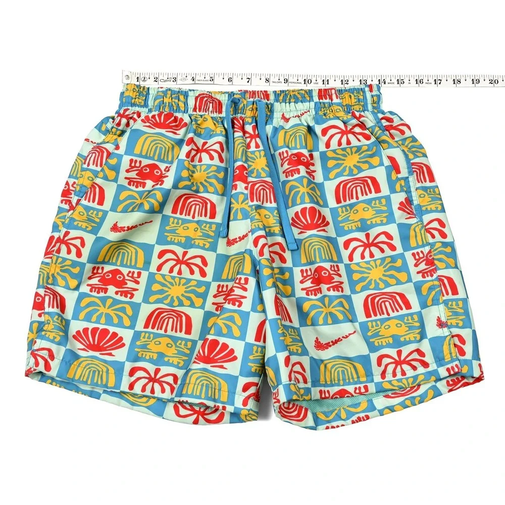 Nike‎ Sportswear Woven Flow Shorts Men's M Geometric Abstract Lined Beach Swim